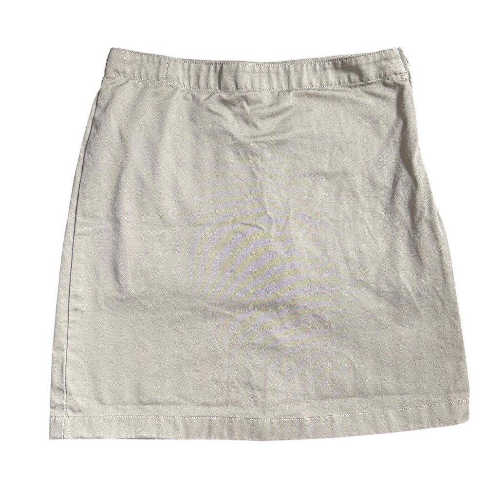 Lands End Khaki Chino Skort Size 14 Girls Beige Uniform Skirt Built-in Shorts